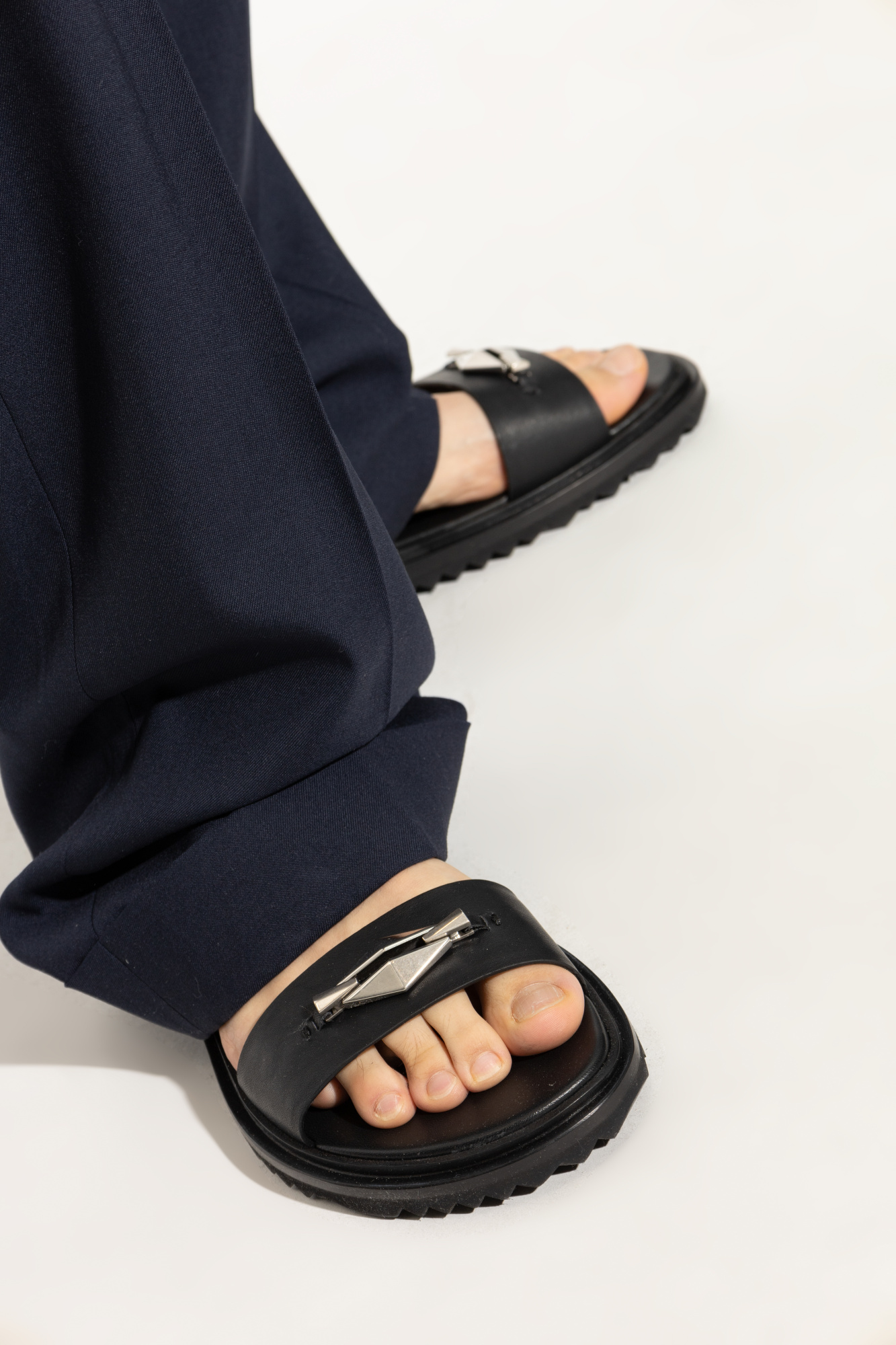 【25SS NEW】Jimmy Choo / Raiden オックスナッパレザーサンダル Raiden Sandal/M | Black Ox Nappa Leather Sandals | JIMMY CHOO